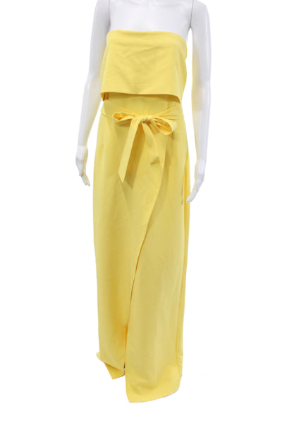 Lavish Alice Women Maxi Wrap Dress Yellow Size 12