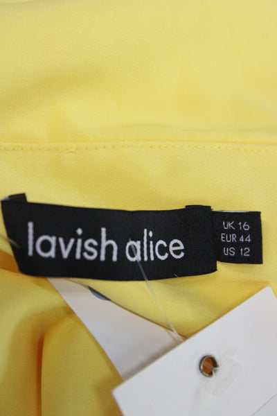 Lavish Alice Women Maxi Wrap Dress Yellow Size 12