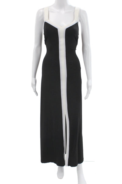 Carmen Carmen Marc Valvo Womens Maxi Slip Dress Black Square Neck Size M
