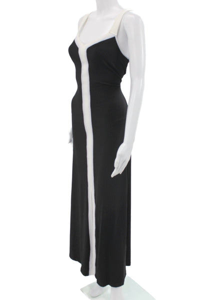 Carmen Carmen Marc Valvo Womens Maxi Slip Dress Black Square Neck Size M