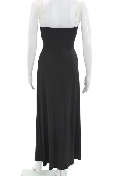 Carmen Carmen Marc Valvo Womens Maxi Slip Dress Black Square Neck Size M