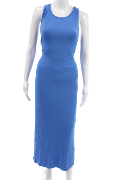 Lilly Pulitzer Women Blue Sleeveless Cotton Spandex Maxi Dress Size M