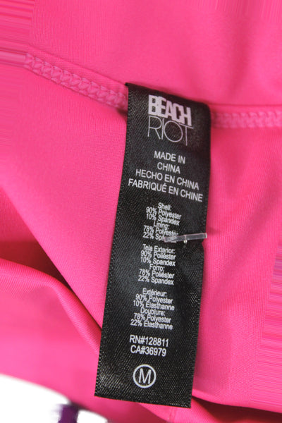 Beach Riot Women Athletic Pink Polyester Solid Mini Skort Size M