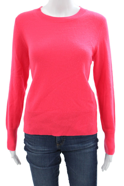 J Crew Women Pullover Pink Linen Cotton Crewneck Long Sleeve Size S