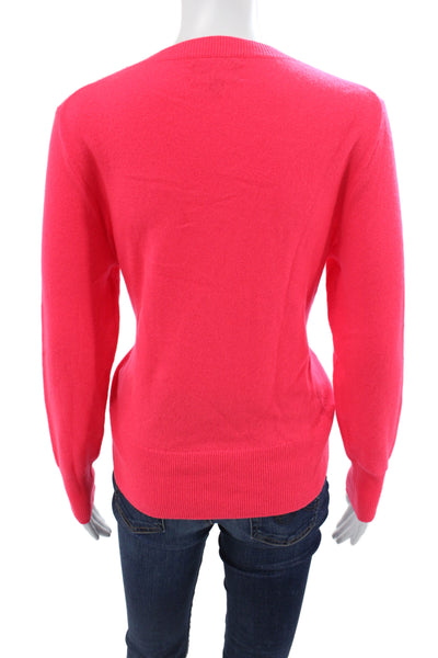 J Crew Women Pullover Pink Linen Cotton Crewneck Long Sleeve Size S