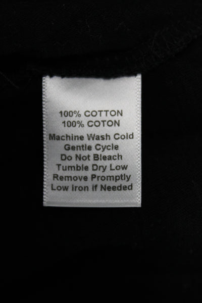 Cinq à Sept Women Black Basic T-Shirt Crew Neck Short Sleeve Cotton Size S