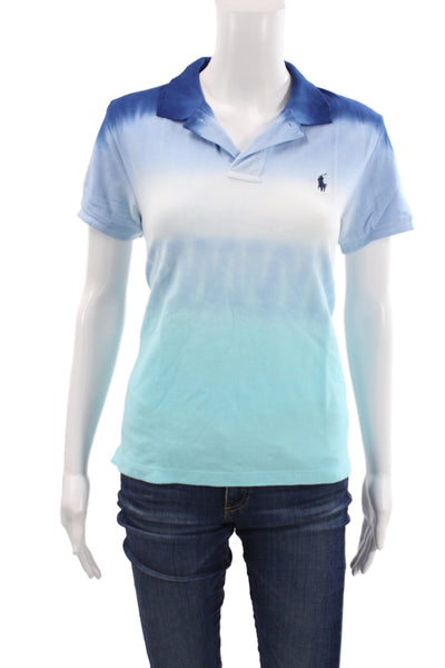 Polo Ralph Lauren Women Collared Cotton Polo Dark Blue Short Sleeve Size S