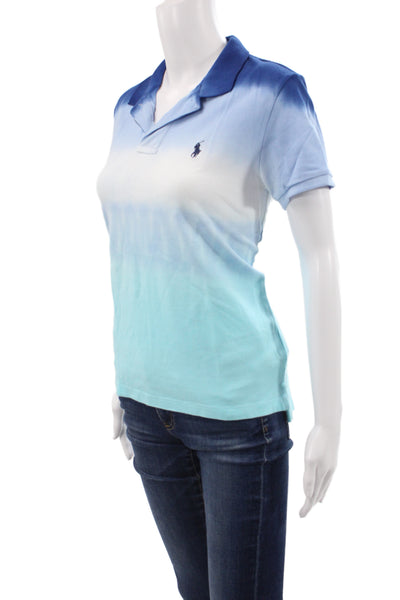 Polo Ralph Lauren Women Collared Cotton Polo Dark Blue Short Sleeve Size S