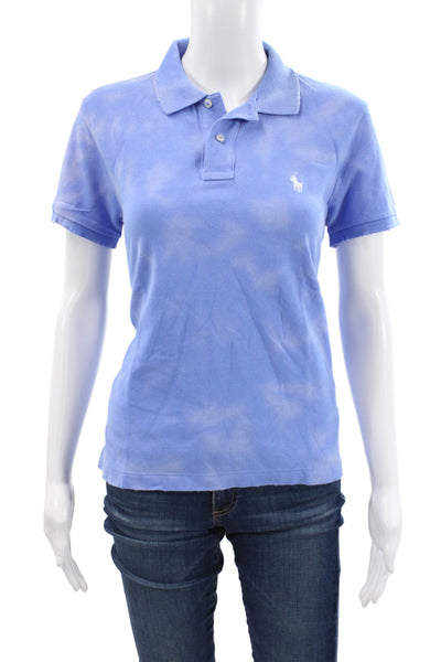 Polo Ralph Lauren Womens Light Blue Cotton Collared Short Sleeve Polo Size S