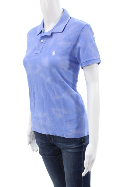 Polo Ralph Lauren Womens Light Blue Cotton Collared Short Sleeve Polo Size S