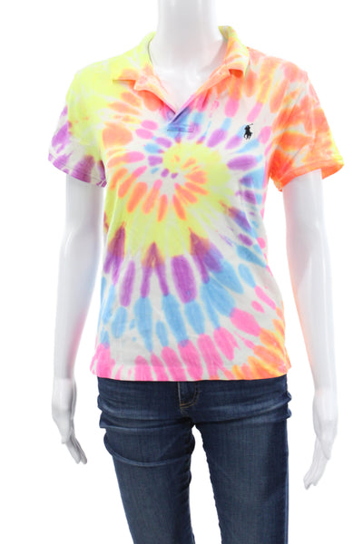 Polo Ralph Lauren Women Multi Color Collared Short Sleeve Polo Size S