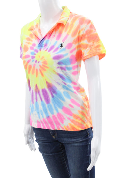 Polo Ralph Lauren Women Multi Color Collared Short Sleeve Polo Size S