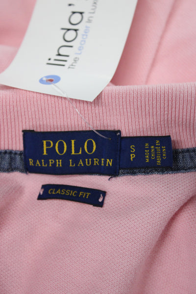 Polo Ralph Lauren Women Basic Polo Pink Cotton Collared Short Sleeve Size S