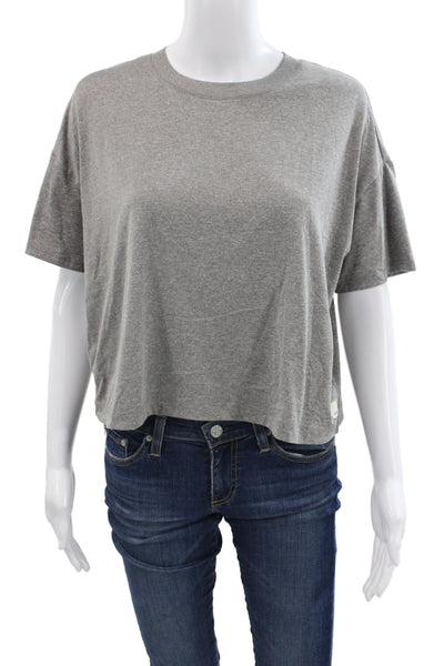 Vuori Women Cropped Basic Gray T-Shirt Short Sleeve Size S