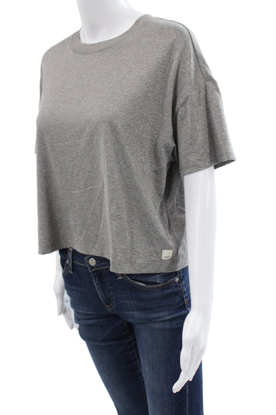 Vuori Women Cropped Basic Gray T-Shirt Short Sleeve Size S