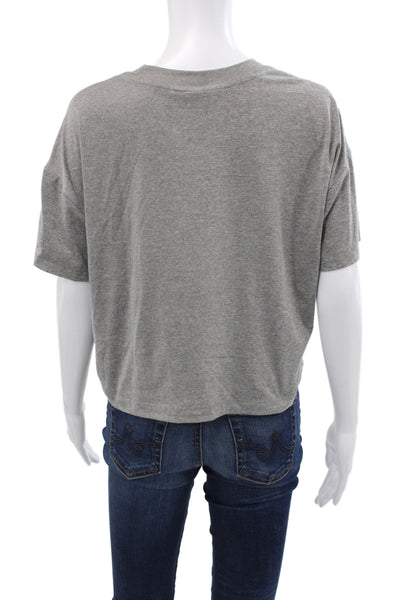 Vuori Women Cropped Basic Gray T-Shirt Short Sleeve Size S