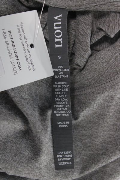 Vuori Women Cropped Basic Gray T-Shirt Short Sleeve Size S