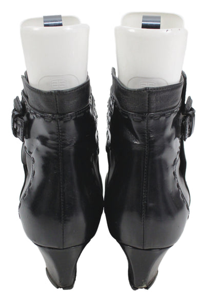 Tods Womens Leather Buckle Strap Detail Ankle Boots Shoes Black Size 9.5