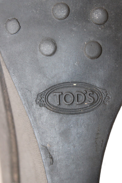 Tods Womens Leather Buckle Strap Detail Ankle Boots Shoes Black Size 9.5