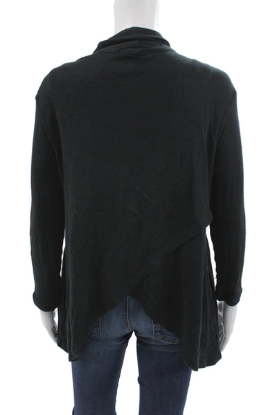 T Alexander Wang Unisex Cardigan Black Cotton Polyester Long Sleeve Size M