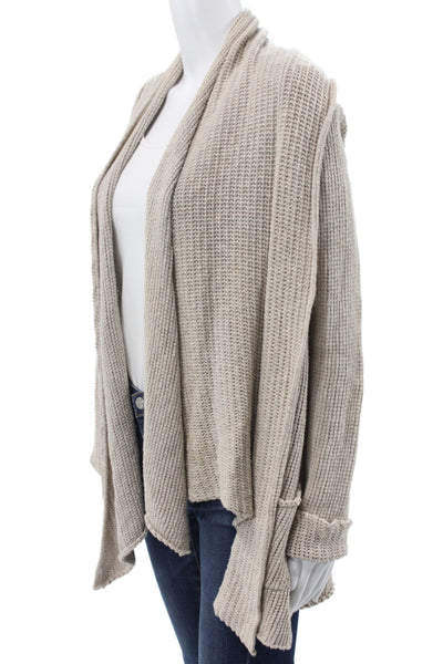 James Perse Unisex Beige Cotton Linen Bohemian Cardigan Long Sleeve Size 3
