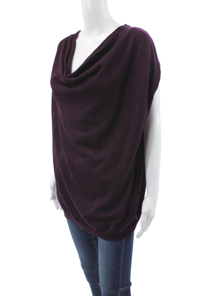 Vince Womens Tunic Blouse Purple Cowl Neck Cotton Polyester Size M