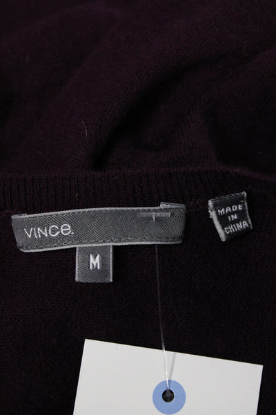Vince Womens Tunic Blouse Purple Cowl Neck Cotton Polyester Size M