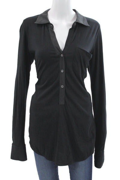 Vince Womens Tunic Blouse Purple Cowl Neck Cotton Polyester Size M