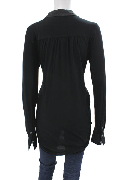 Vince Womens Tunic Blouse Purple Cowl Neck Cotton Polyester Size M