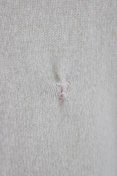 Magaschoni Unisex Beige Cashmere Pullover Sweater Round Neck Graphic Size M