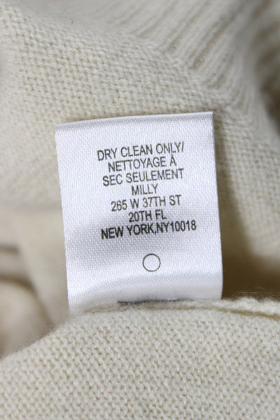 Magaschoni Unisex Beige Cashmere Pullover Sweater Round Neck Graphic Size M