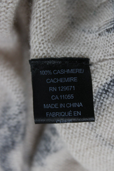 Skull Cashmere Unisex Pullover Sweater 100% Cashmere V Neck Beige Size M