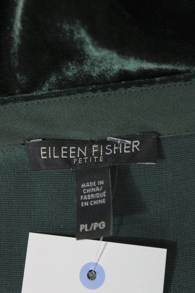 Eileen Fisher Women Basic Green Short Sleeve T-Shirt Rayon Silk Size PL