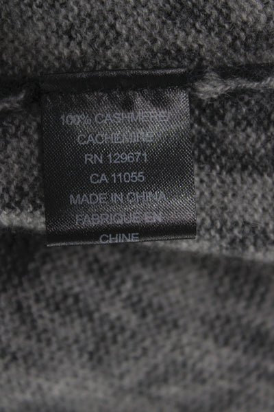Skull Cashmere Unisex Cardigan Dark Gray Leopard V-Neck 100% Cashmere Size S
