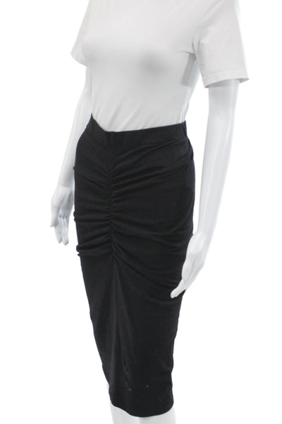 Michael Stars Women Straight & Pencil Midi Black Cotton Skirt Size L