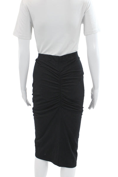 Michael Stars Women Straight & Pencil Midi Black Cotton Skirt Size L