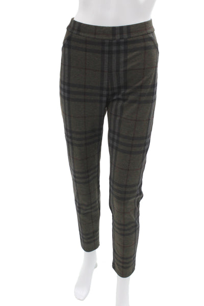 Sanctuary Womens Cropped Ankle Plaid Pants Dark Gray Size L