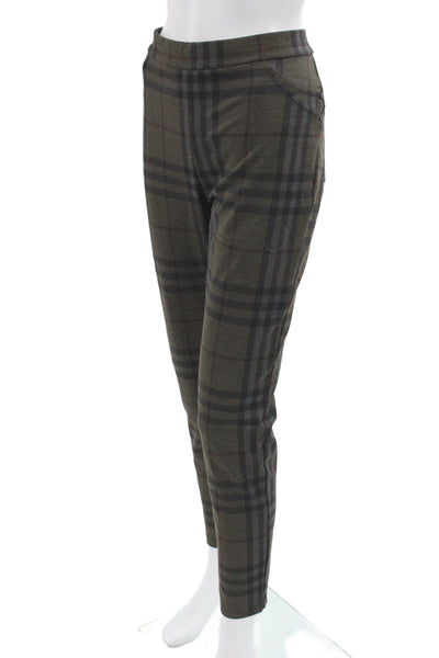 Sanctuary Womens Cropped Ankle Plaid Pants Dark Gray Size L