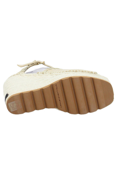 Stella McCartney Womens Gaia Laced Alter Suede Wedge Sandals Shoes Beige Size 9