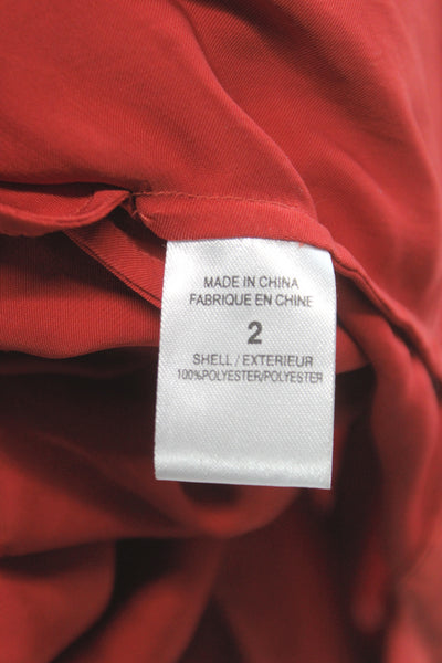 Theory Womens Shift Tank Dress Red Sleeveless Mini Round Neck Polyester Size 2