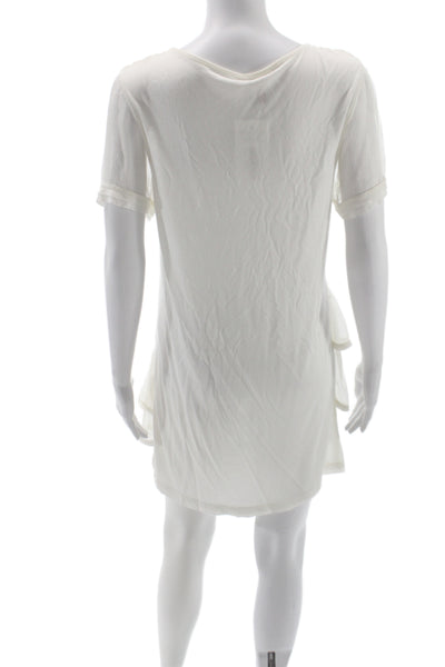RED Valentino Women Shift T Shirt Dress White Short Sleeve Size M