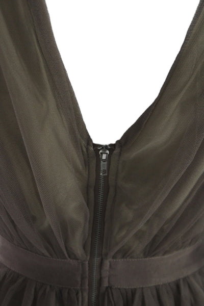Ark & Co Womens Fit & Flare Mini Dress Brown Sleeveless Zip Size S
