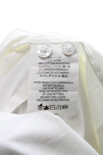 Armani Exchange Womens Collared Button Up Blouse White Long Sleeve Size M