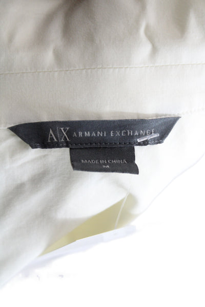 Armani Exchange Womens Collared Button Up Blouse White Long Sleeve Size M