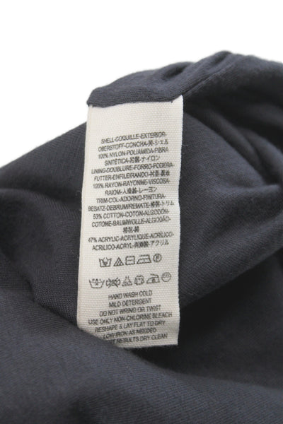 Free People Womens Bomber Jacket Black Nylon Zip Crew Neck Size S