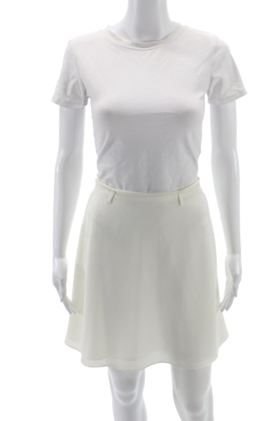Ritmo Di Perla Women A-Line Skater Skirt White Polyester Size 42