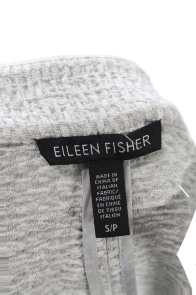Eileen Fisher Womens Gray Mock Neck Coatigan Long Sleeve Size S