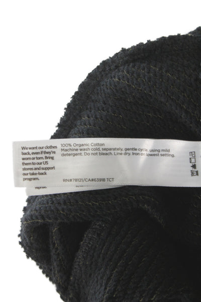 Eileen Fisher Womens Black Cotton Coatigan Mock Neck Petite Size S