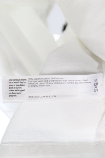 Eileen Fisher Women White Collared Long Sleeve Organic Cotton Jacket Snap Size M