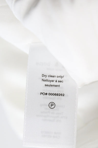 Rag & Bone Womens Sleeveless V Neck Button Linen Blend Vest White Size L